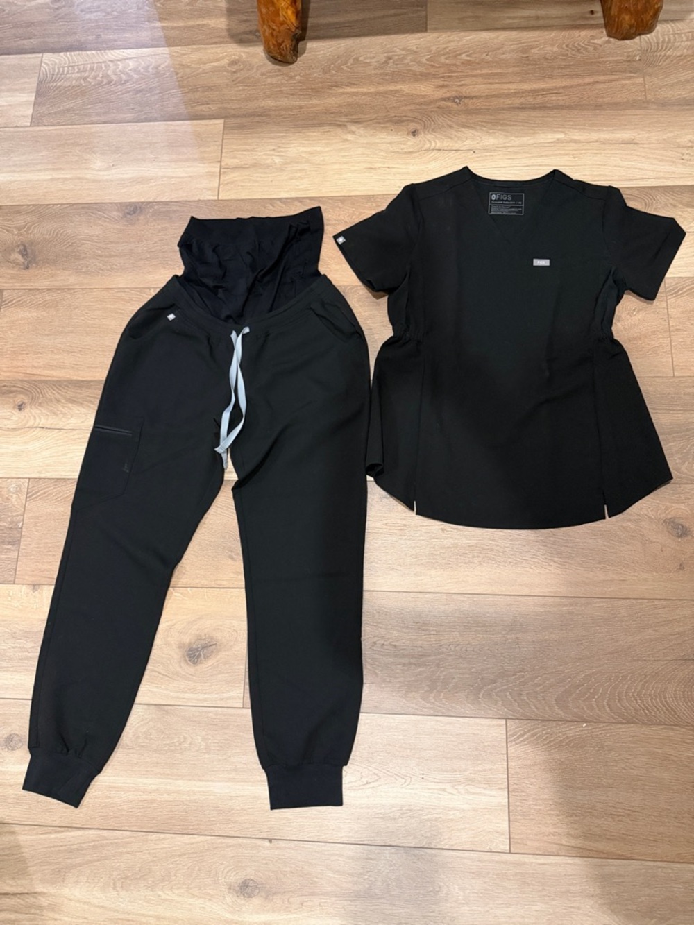 Figs Black Maternity Jogger Pants with Drawstring